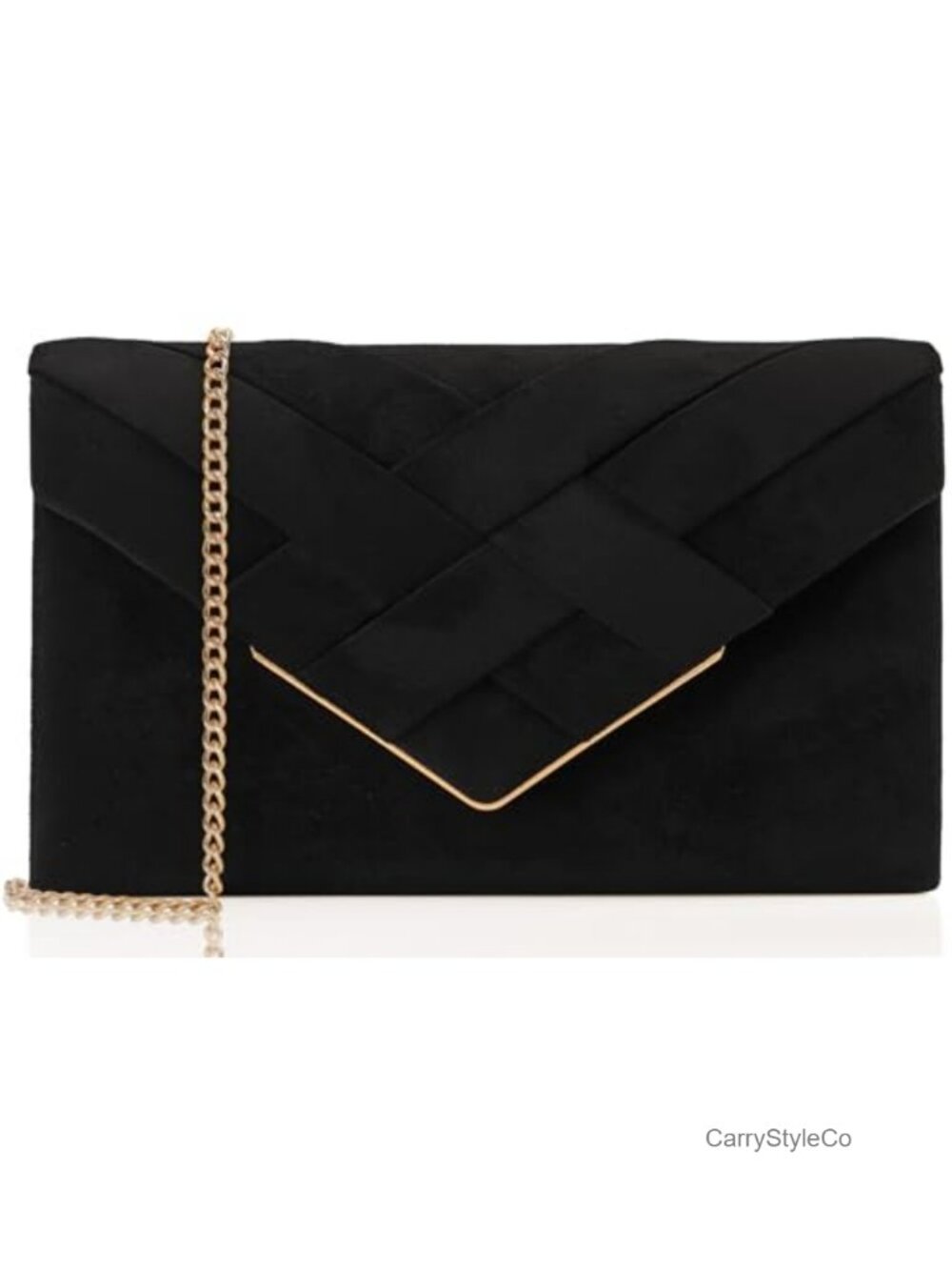 Velvet Clutch Evening Bag Woven Flap Detachable Chain Formal Purse